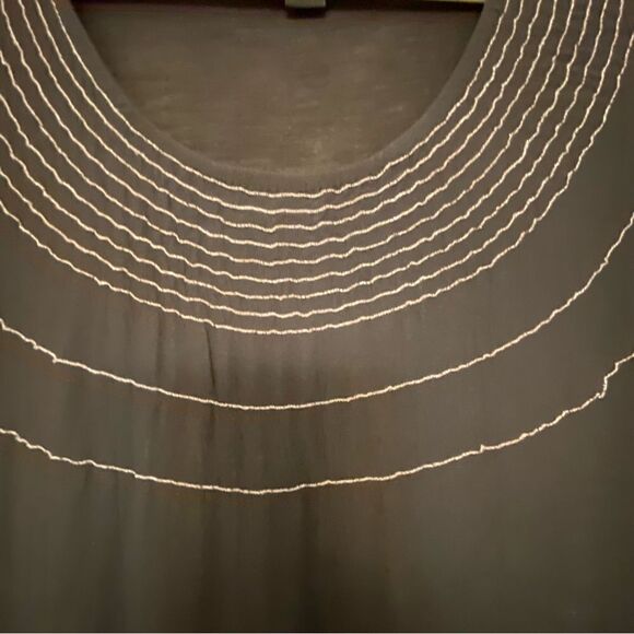 Lucky Brand boho Y2K black 100% viscose sleeveless blouse top romantic goth -M - Picture 4 of 11